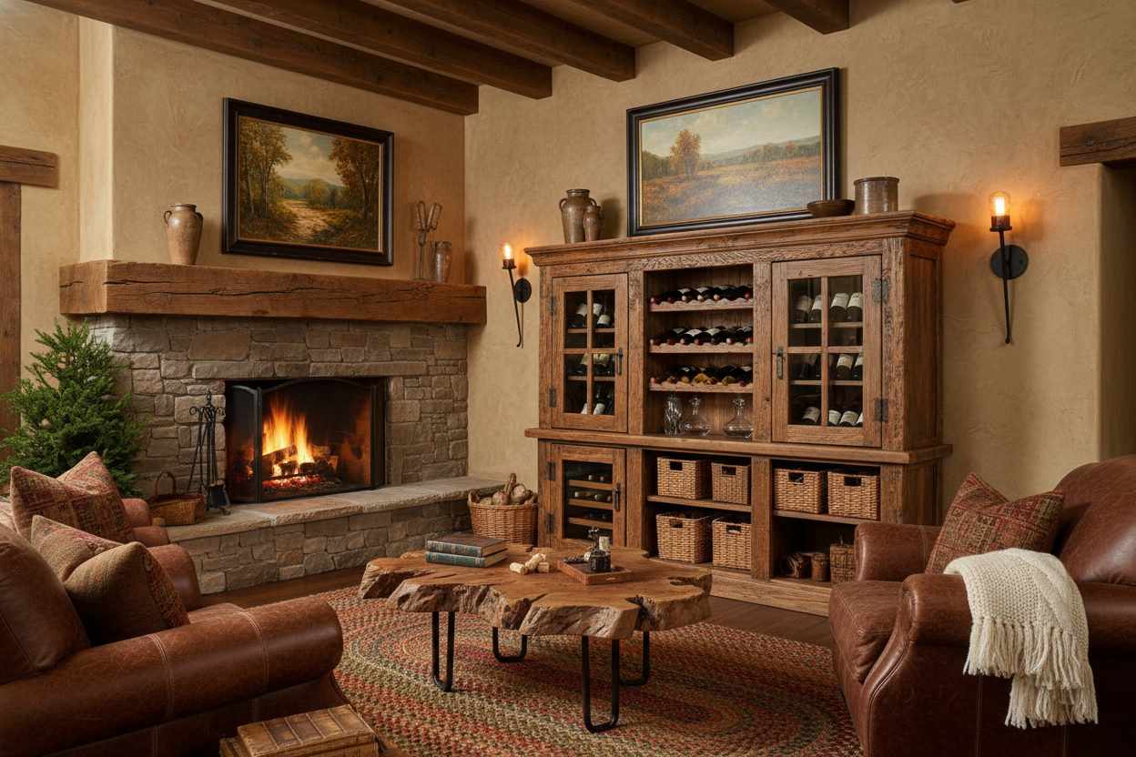 Vitrína na víno v obývacím pokoji_1